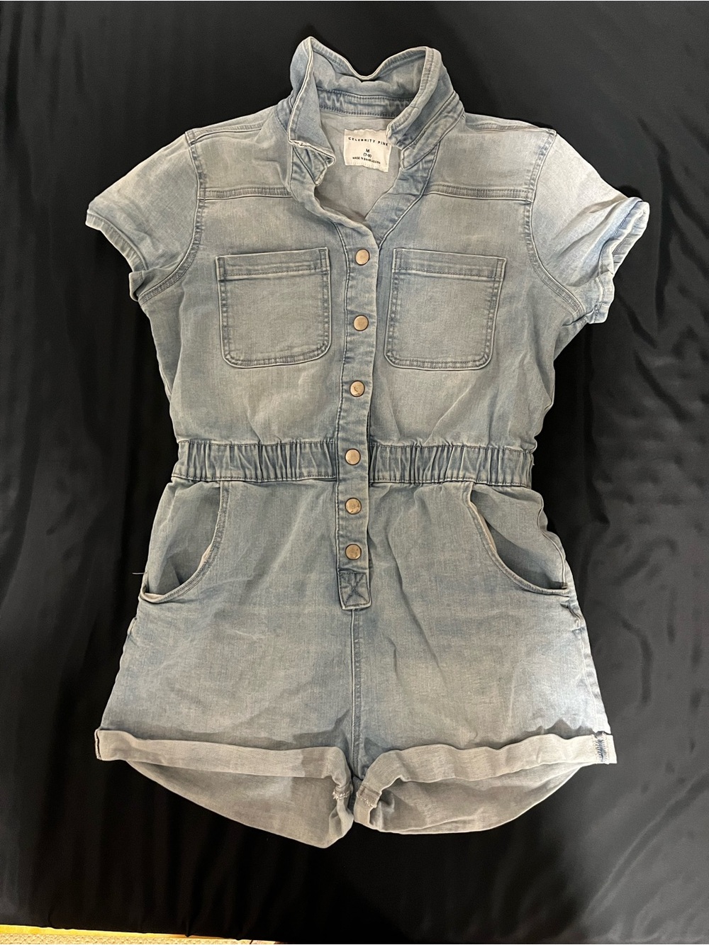 Light Blue Denim One-Piece Romper